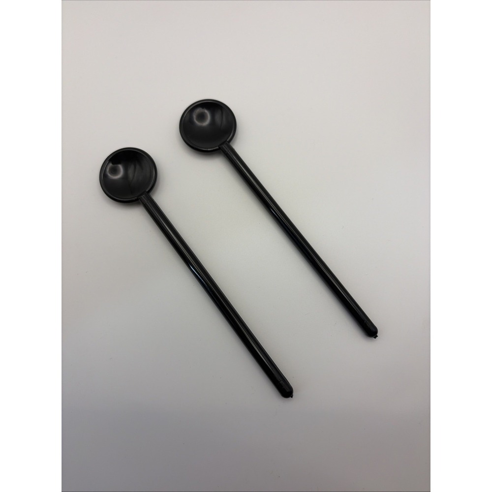 Set of 2 Vintage BODUM Picard Black Handle Espresso‎ Cups Spoons Star Trek TNG - Picture 2 of 4